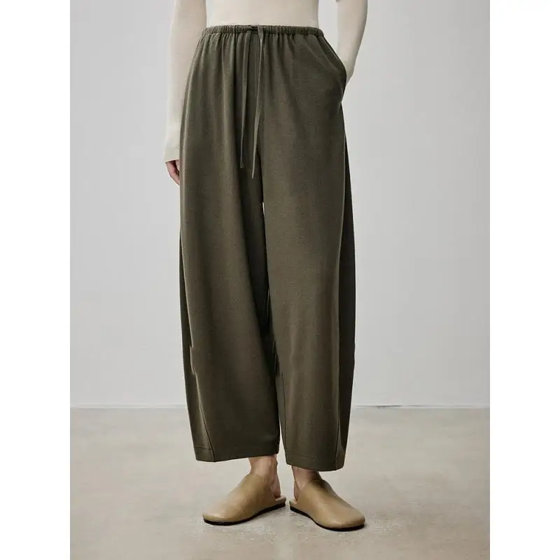 

Maxdutti French Minimalist Elegant Washable Knitted Wool Drawstring Waist Classic Penguin Grandmother Pants Woman Clothes 2026