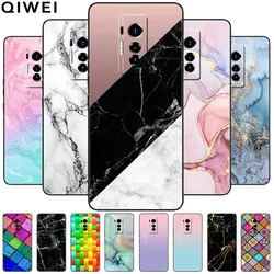 For Tecno Phantom X Case Black TPU Fashion Marble Soft Silicon Phone Covers for Phantom X 6.7'' Protect Shells Bumper PhantomX