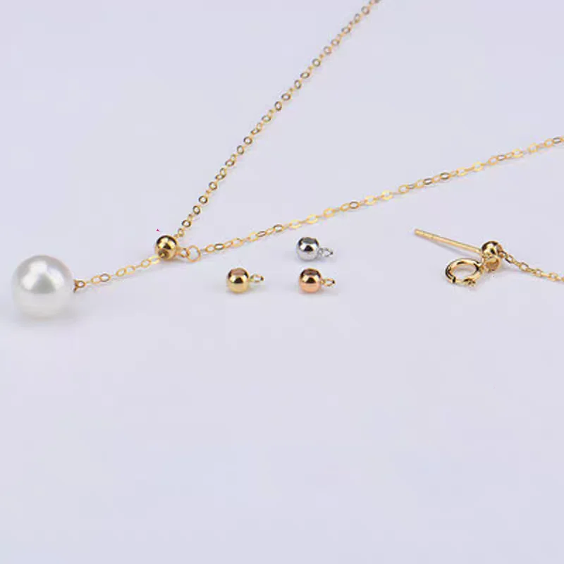 SMILE Real 18K gold silicone fixed bead Au750 needle chain DIY pearl material accessories positioning bead adjustment ball Y0009