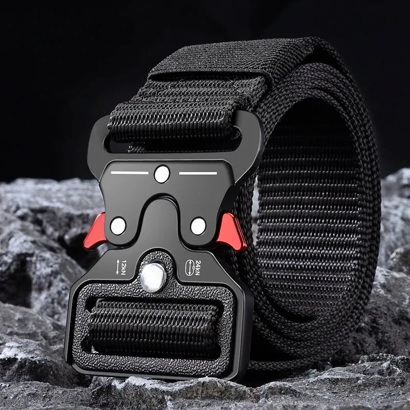 Men's Belt Outdoor Hunting Tactical Mens Belt Multifunctional Combat Survival High Quality Canvas Nylon Mens Belt Sport Belt