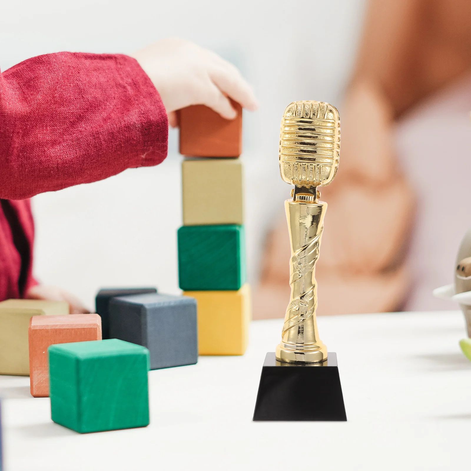 

Microphone Music Trophy for Recognition Awards Resin Singing Competition Prize with Realistic Design for Office Room Decor