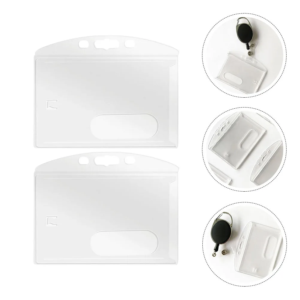 2 قطعة حامل شارة الهوية الواضحة سبائك الزنك ABS البلاستيك اسم العلامة حامي قابل للسحب حلقة تسلق المنزل مكتب المدرسة السفر استخدام #4