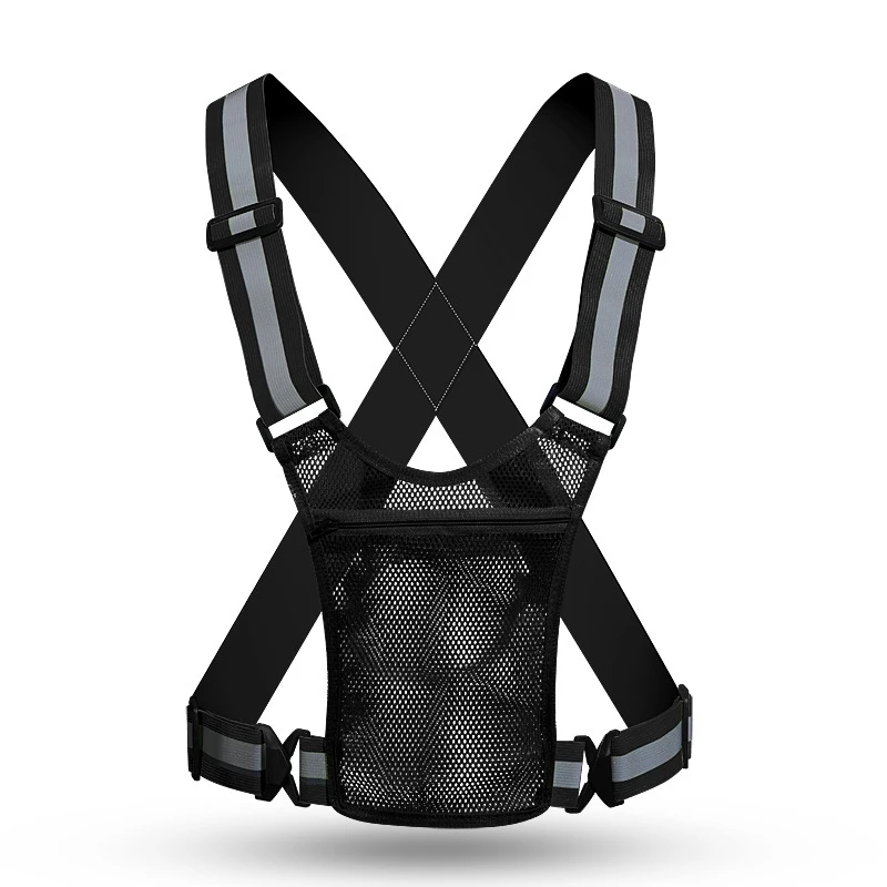 

Регулируемый защитный жилет высокой видимости — светоотражающее снаряжение для велоспорта и бега с карманом для хранения, легкая посадка