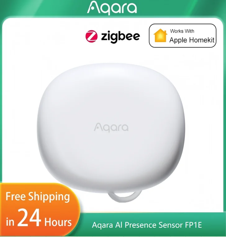 Capteur de présence humaine Aqara AI FP1E, Zigbee 3.0, détection par radar à ondes millimétriques, détection de présence corporelle pour maison intelligente, compatible avec l'application Homekit