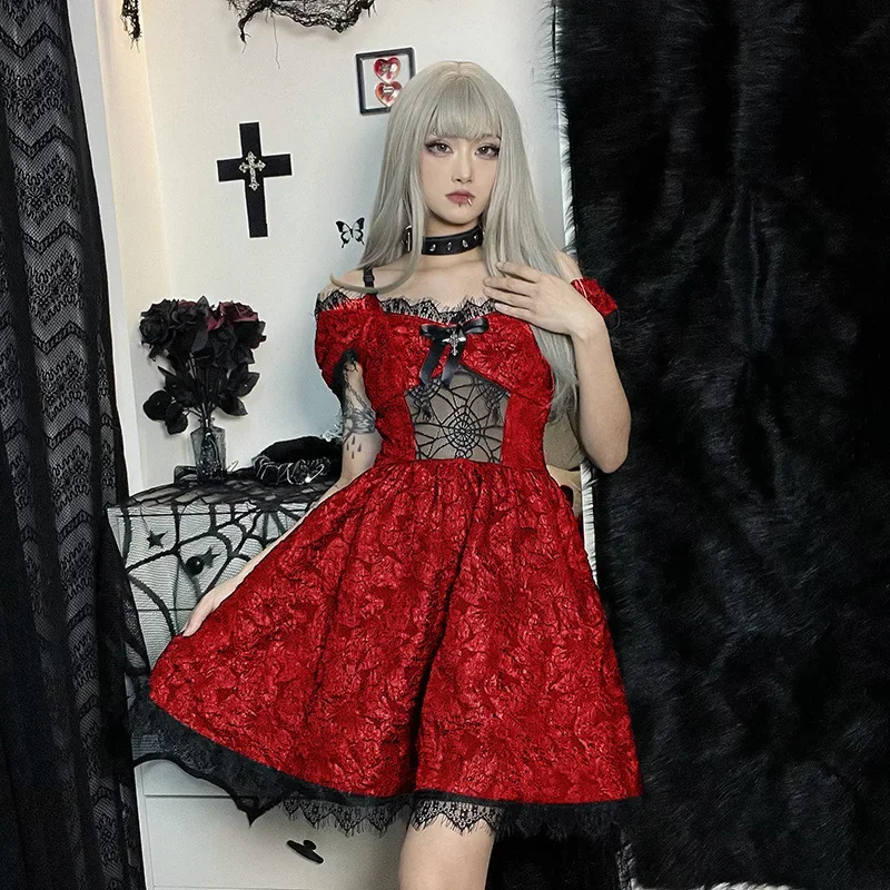 Costume d'halloween pour femmes, robe sexy, cosplay, princesse sorcière, gothique, jupe foncée, mode, vêtements de fête de noël # 1 #   W