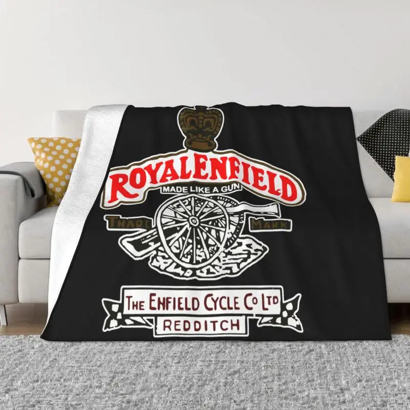 Royal Enfield Gun British Biker Motorcycle Blanket High Comfort Home Decor Cover Blanket Family Expenses