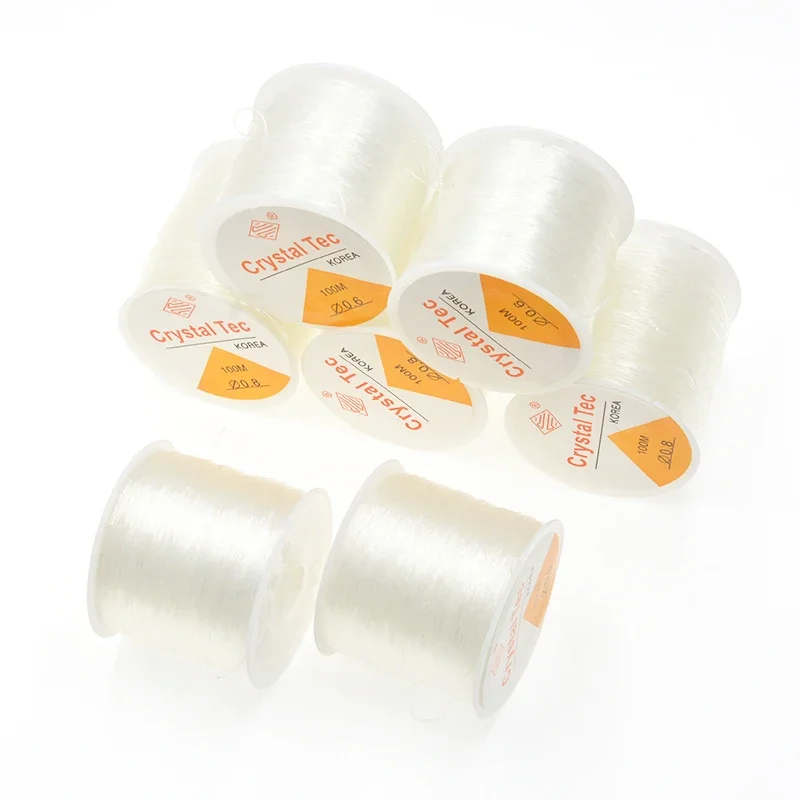 100M/roll Elastic Plastic Crystal Elastic Cord Beading String Strong Stretch Thread Wire Line for DIY Jewelry Making Accessories