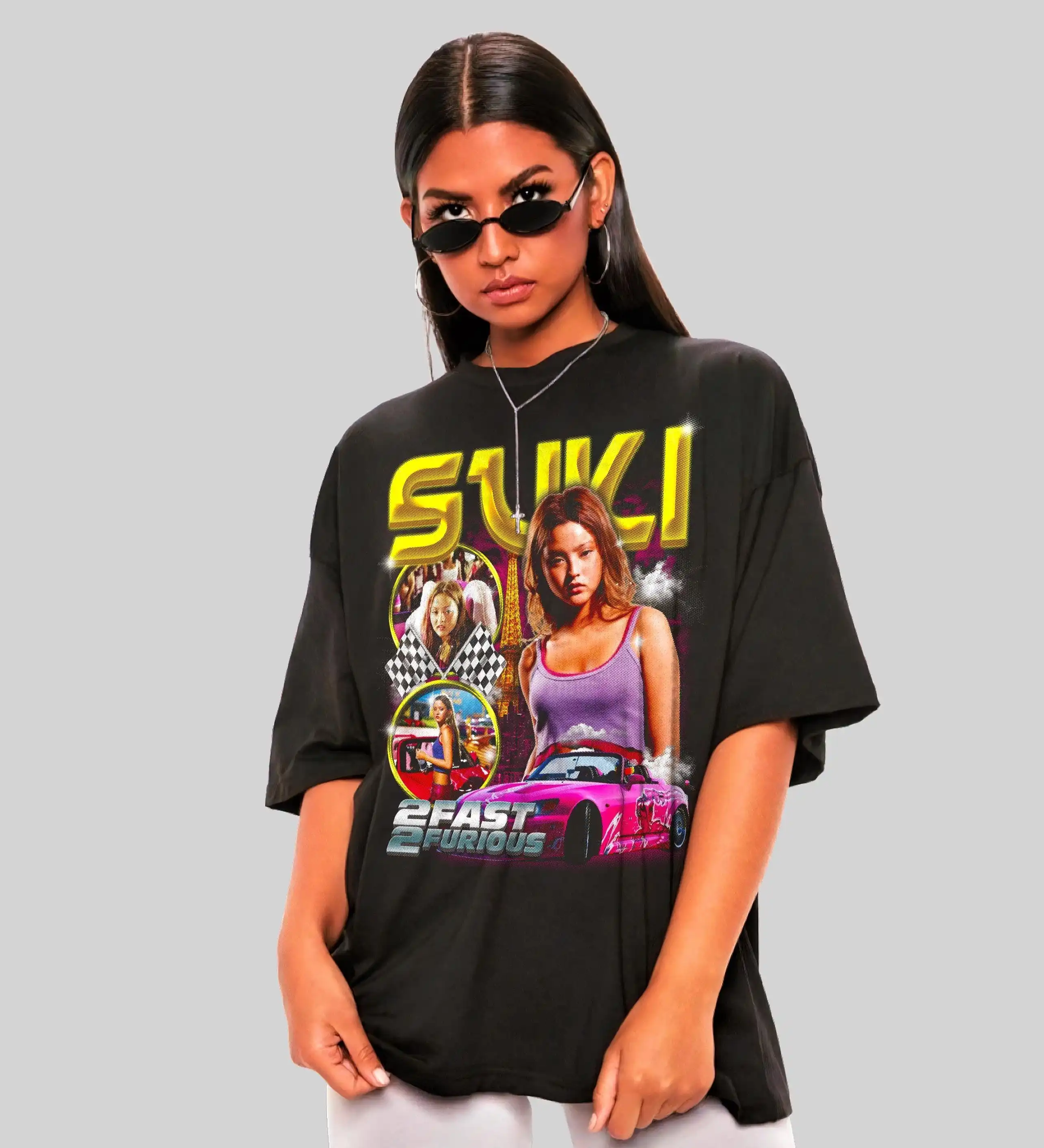 Suki Fast & Furious T-Shirt Tokyo Drift Movie Tee Summer Men's and Women's Loose and Breathable T-shirt Top