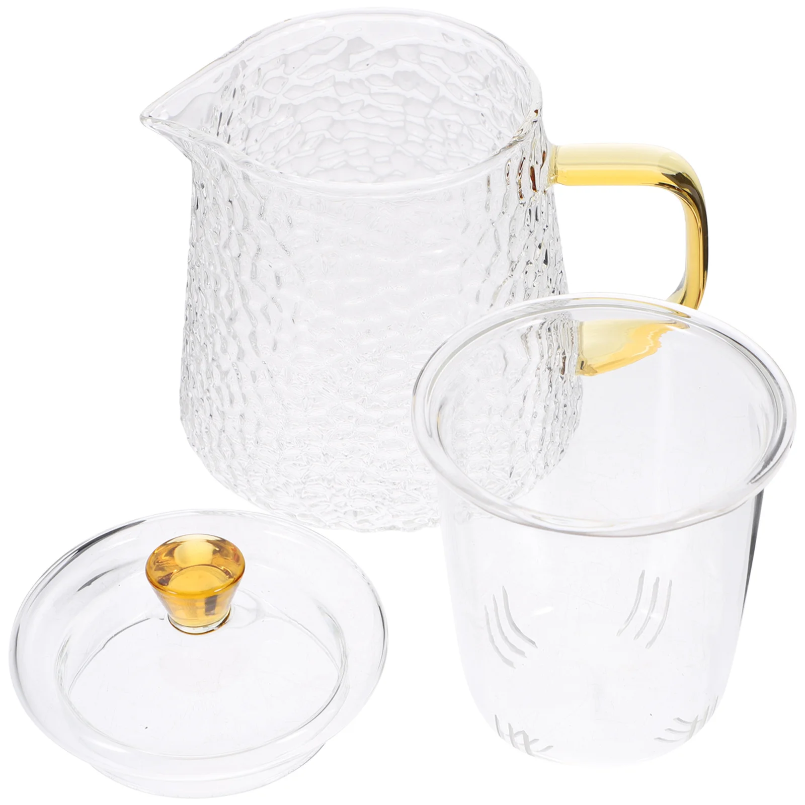 

High Borosilicate Glass Teapot Transparent Portable Handheld Tea Kettle Home Office Loose Leaf Tea Infuser Water Kettle