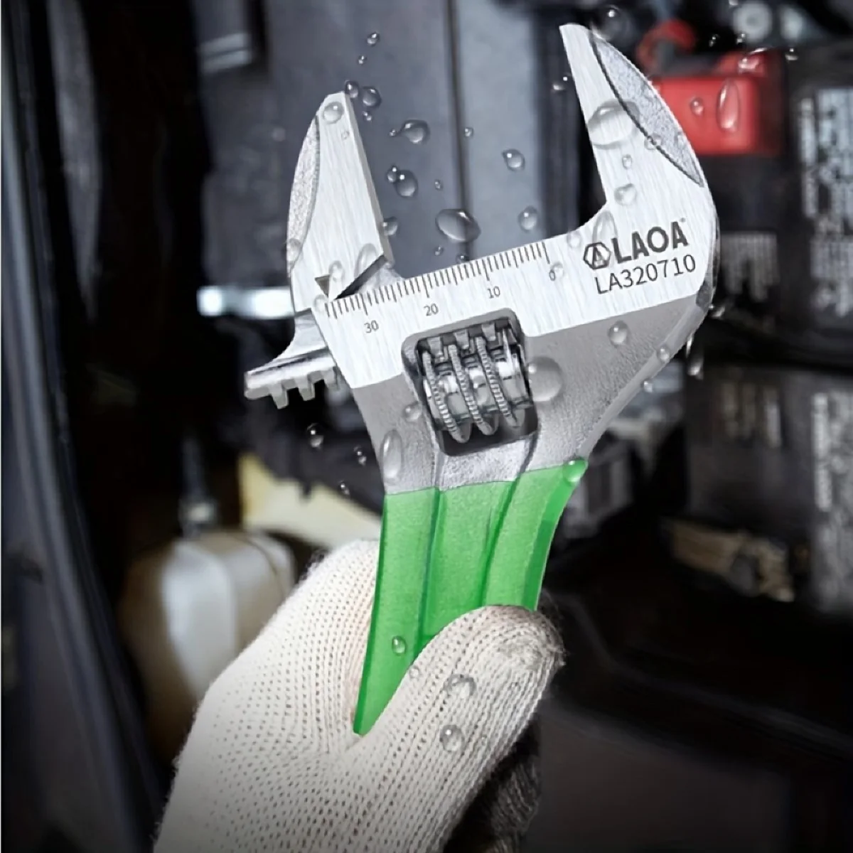 LAOA 6/8/10/12 Inch Short Adjustable Wrench Light Portable Monkey Wrench Plumbing Spanner with Scale for Tight Space Auto Repair