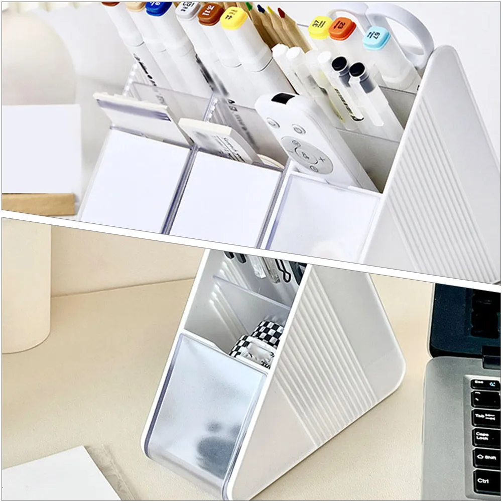 Layer PP ABS Ps Pen Holder Organizer Desk Pencil Makeup Brush Stationery Storage Desktop Clear
