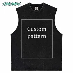 TIDESHEC T Shirt Streetwear DTG Custom Graphics Cotton Oversize Harajuku Men Vintage 250g Custom Short Sleeves