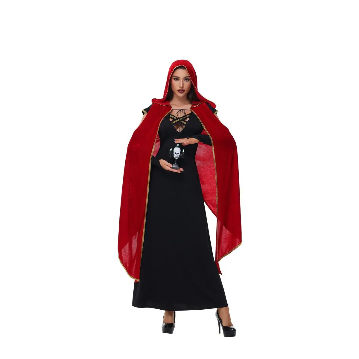 Rotes Hexenkostüm Dr. Slim Fit Erwachsene Halloween Eup Kleidung Bla Red Rock Dr Stage Performance Ethnische Kleidung