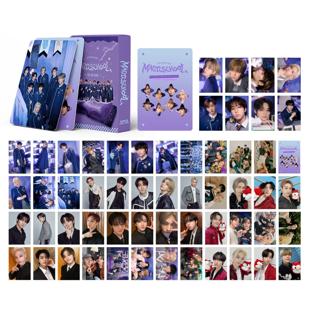 XIURAN 55 Pcs SK Magic School Album Lomo Card Kpop Photocards  Postcards  Series