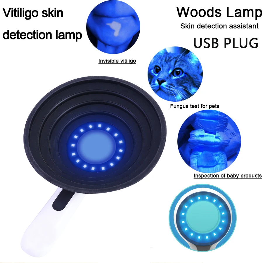 Woods Lamp For Skin Analyzer For Skin Magnifying For Beauty Facial Testing Wood Lamp Light Skin Analysis Vitiligo Detection Lamp