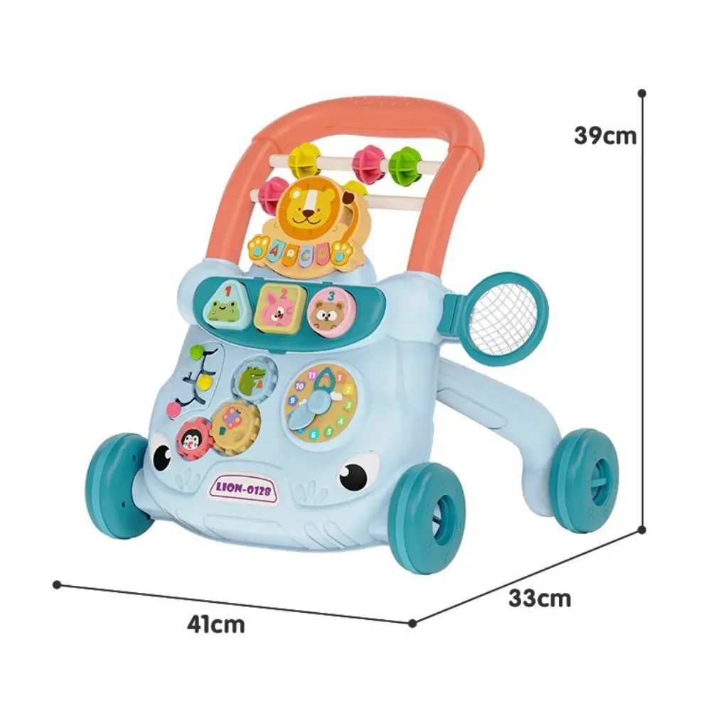 Sit Stand Design Baby Push Walkers Four Wheels AntiRollover Early Learning Walker Trolley Style MultiFunction Walker