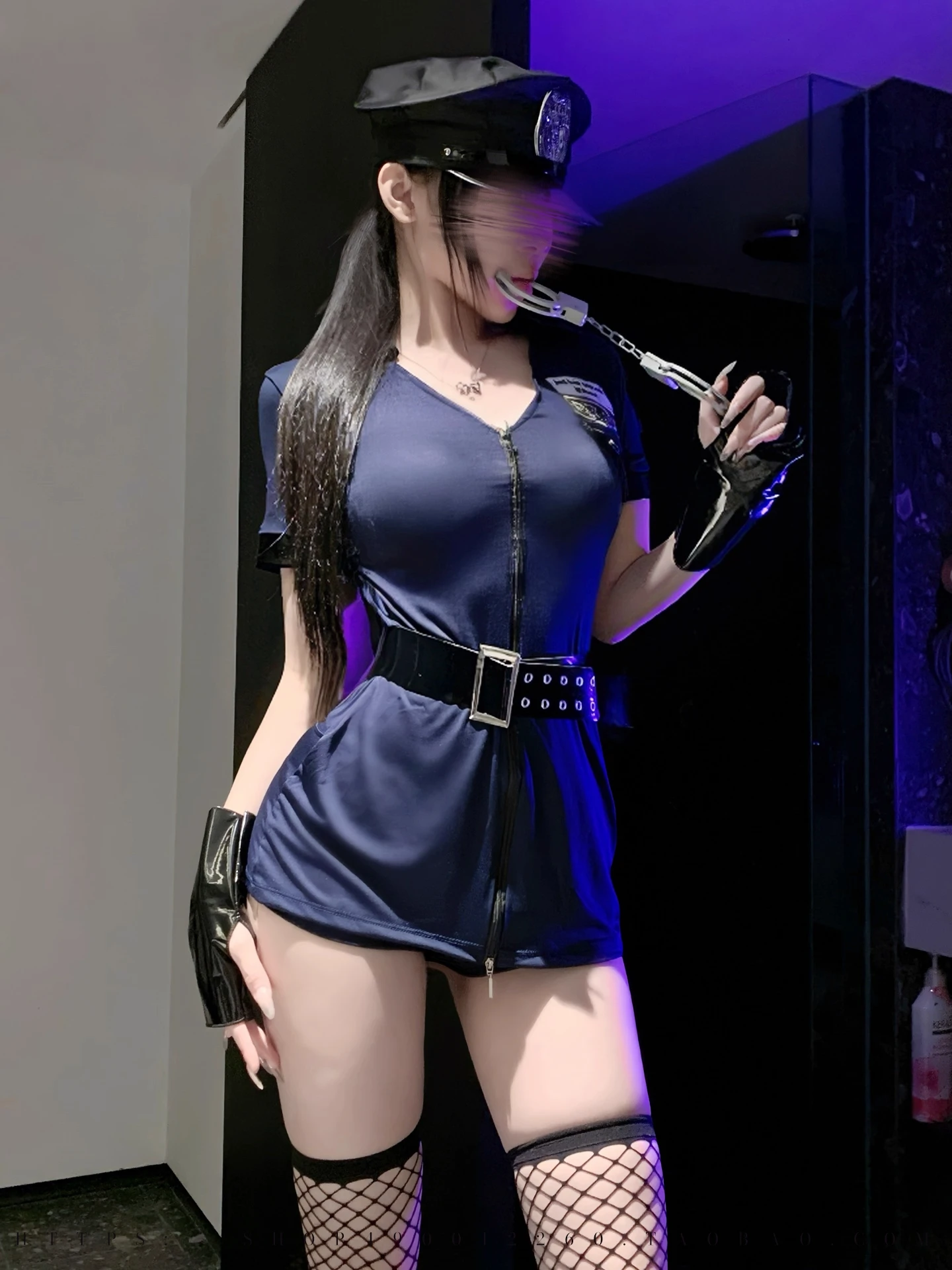 

Sexy loween Police Women's Cosplay orm Role-plang Nightclub Bar Performance Suit Stage Costume Body-hing One-piece