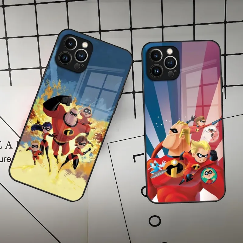 Incredibles 2 Phone Case For Iphone 15 14 13 12 11 Pro Max Mini X Xr Xs 8 7 Puls 6 Glass