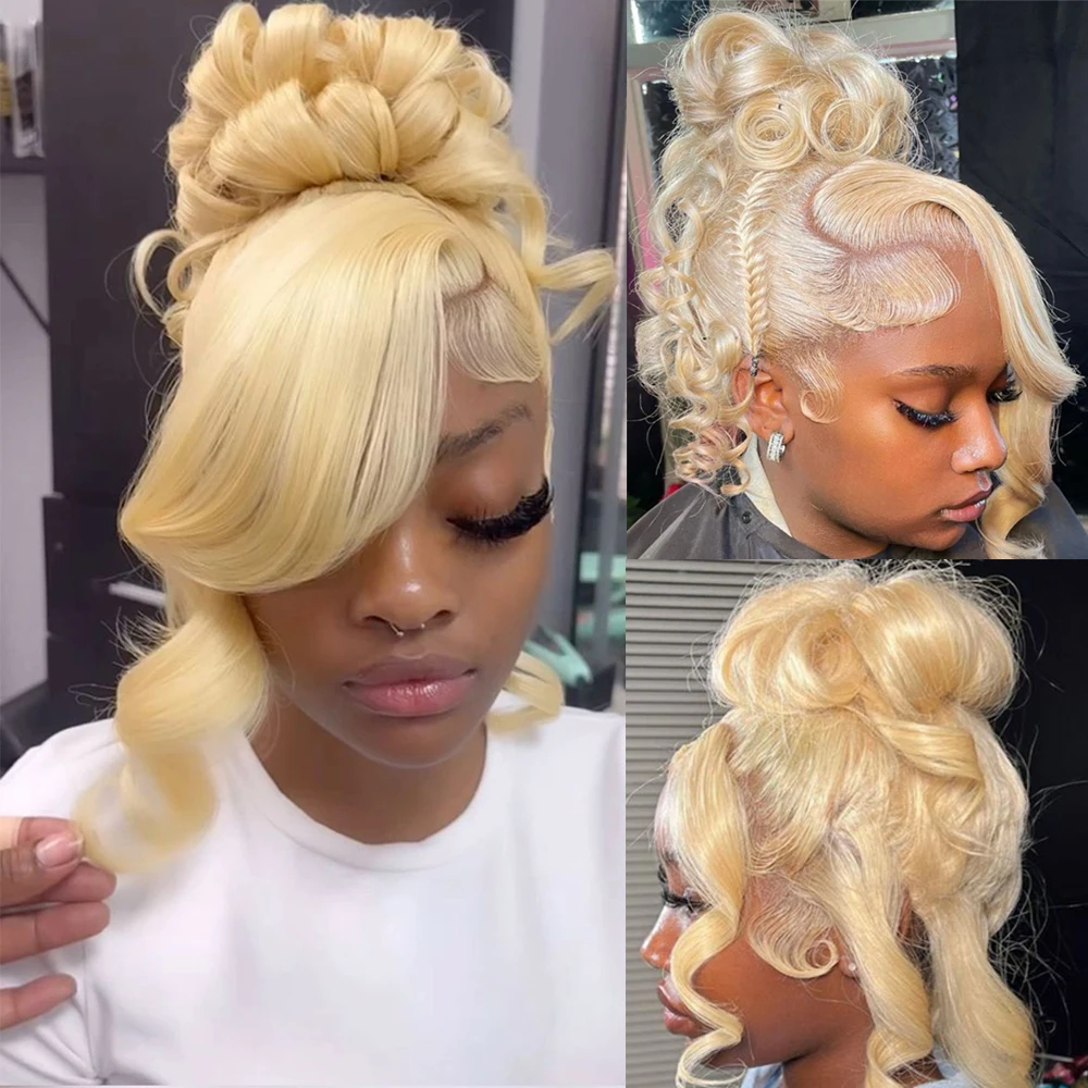 

Светлый парик 613 с эффектом Body Wave, на кружевной основе, из натуральных волос, плотность 180%, прозрачное кружево 13x4, предварительно сформированный, с эффектом Baby Hair