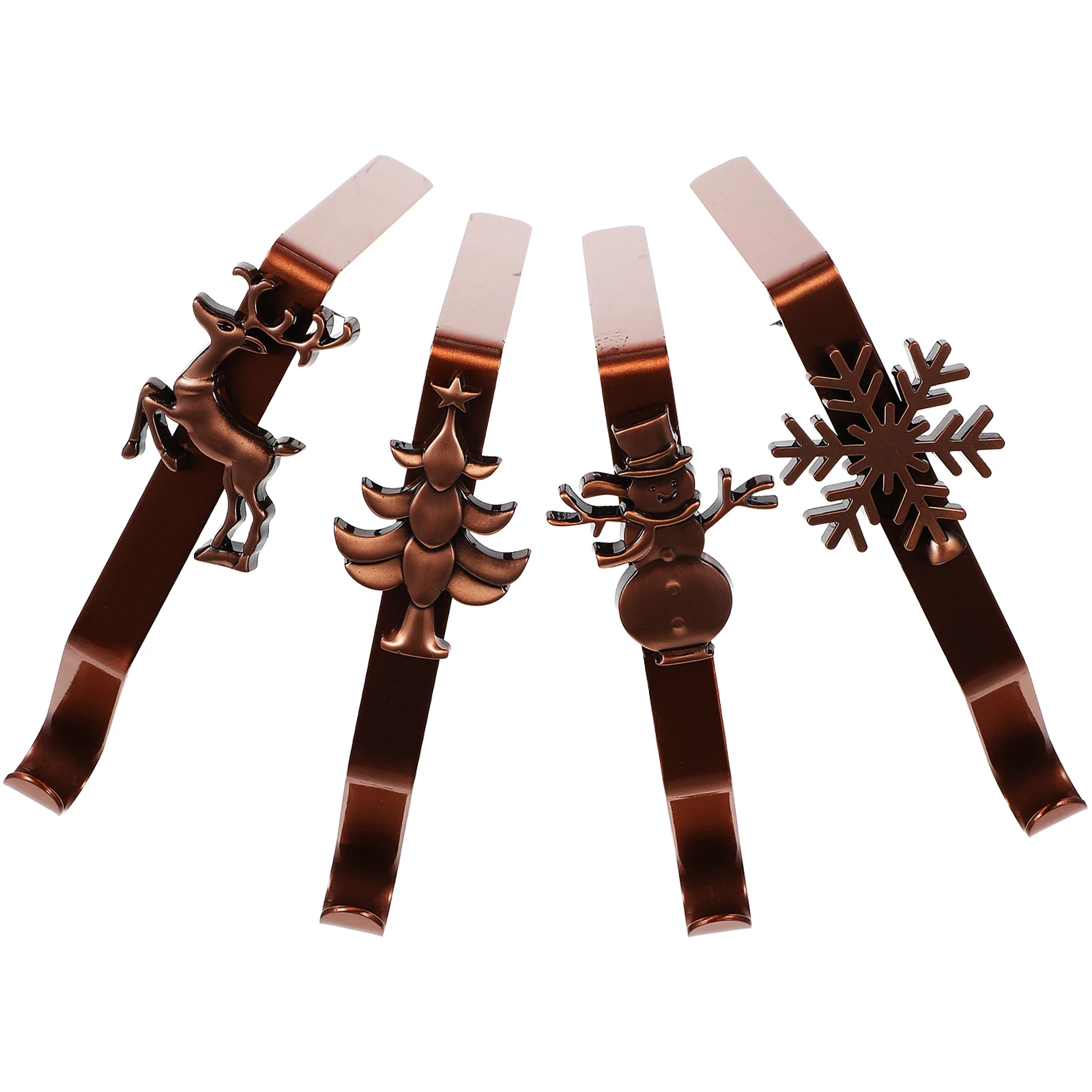 

4 Pcs Stocking Holders Mantel Hooks Fireplace Hangers Iron Pothooks Xmas Supplies Mantel Hook Reusable