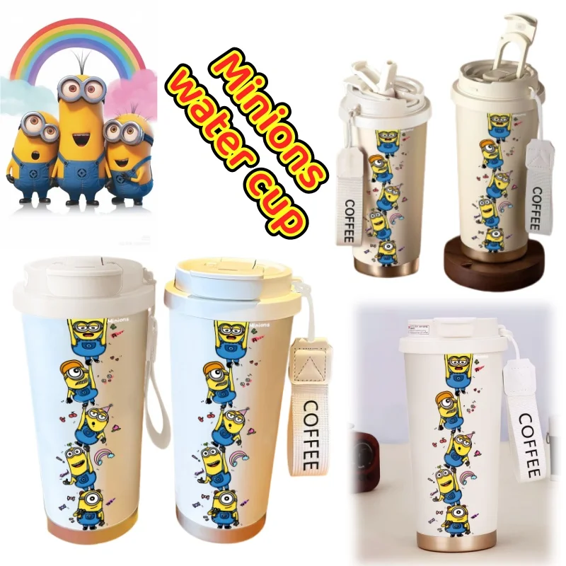 

Minions, large capacity, male and female students, straws, sports car water cups, insulated cups, double drinking coffee cups