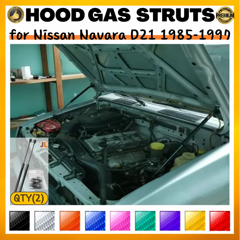 

Qty(2) Hood Struts for Nissan Navara D21 1985-1997 Front Bonnet Modify Gas Springs Shock Absorber Lift Supports Dampers