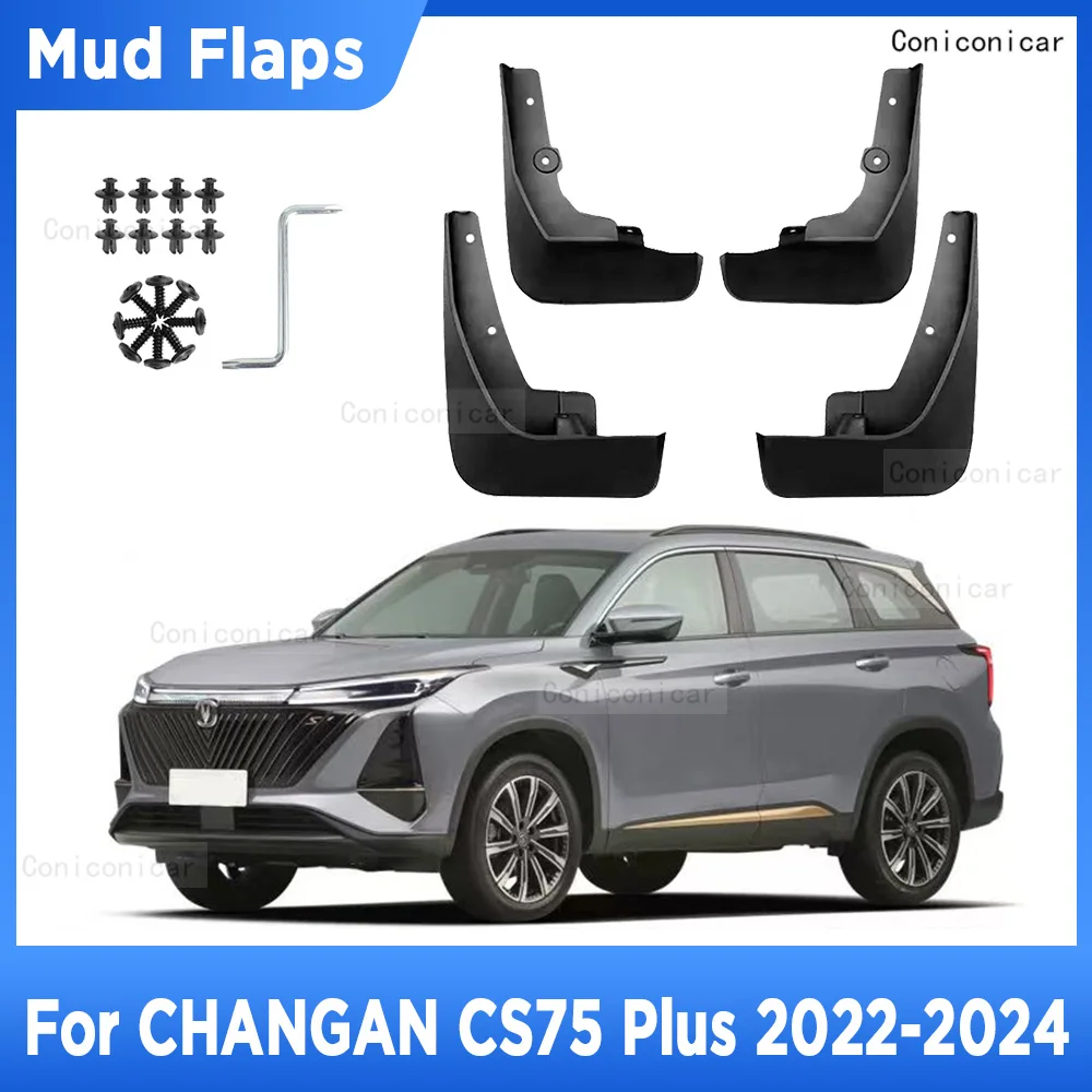 

For CHANGAN CS75 PLUS 2022-2024 4Pcs Mud Flaps Splash Guard Mudguards MudFlaps Front Rear Fender Auto Styling Car Accessories