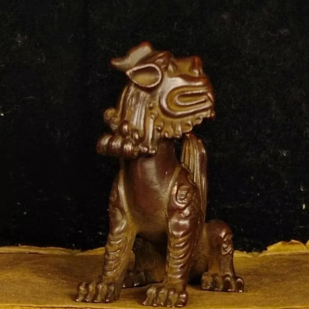 

Chinese Bronze Brass Fengshui Kylin Chi-lin Qilin Beast Animal Statue Sculpture