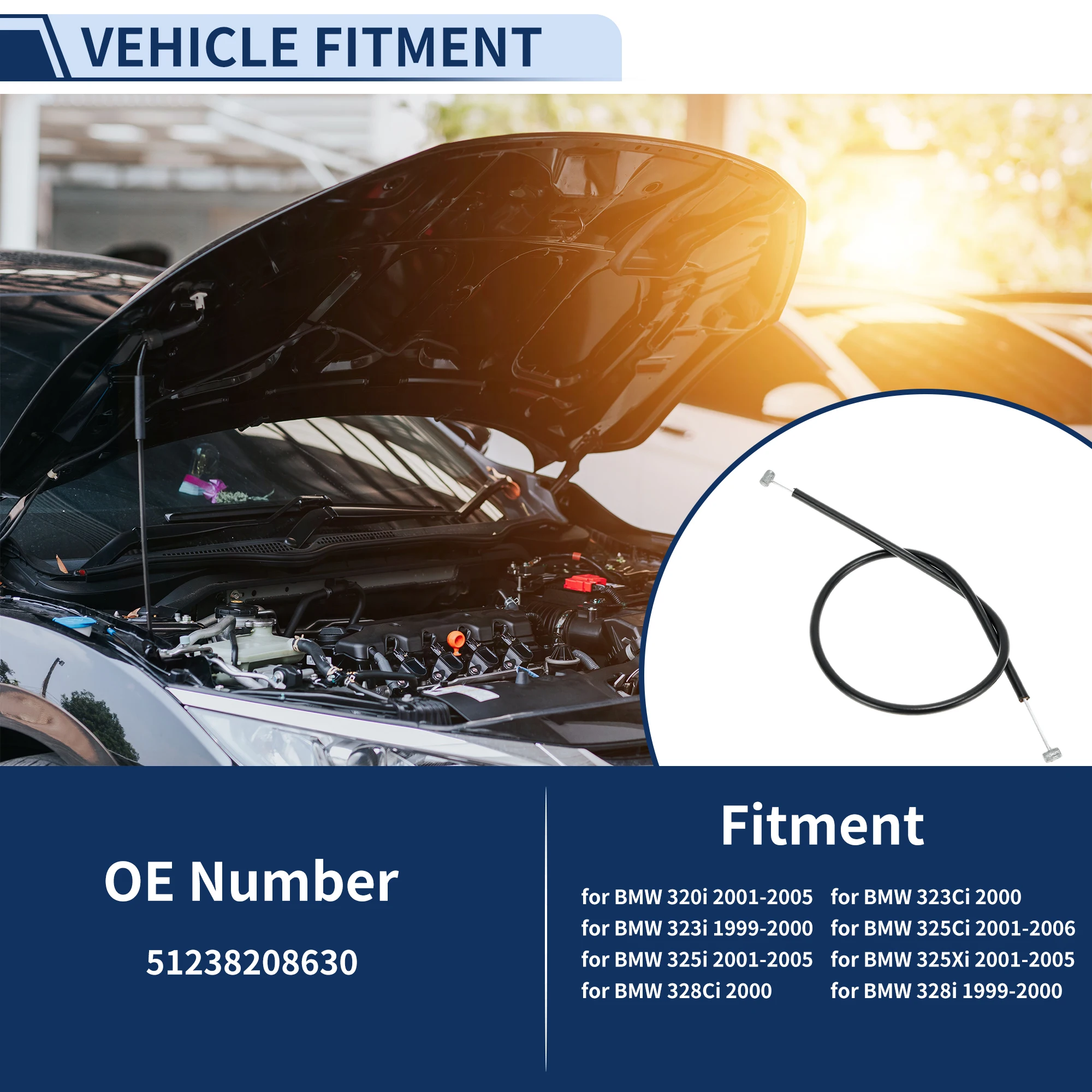 

Тросик открывания капота UXCELL для BMW 320i 2001-2005, артикул 51238208630
