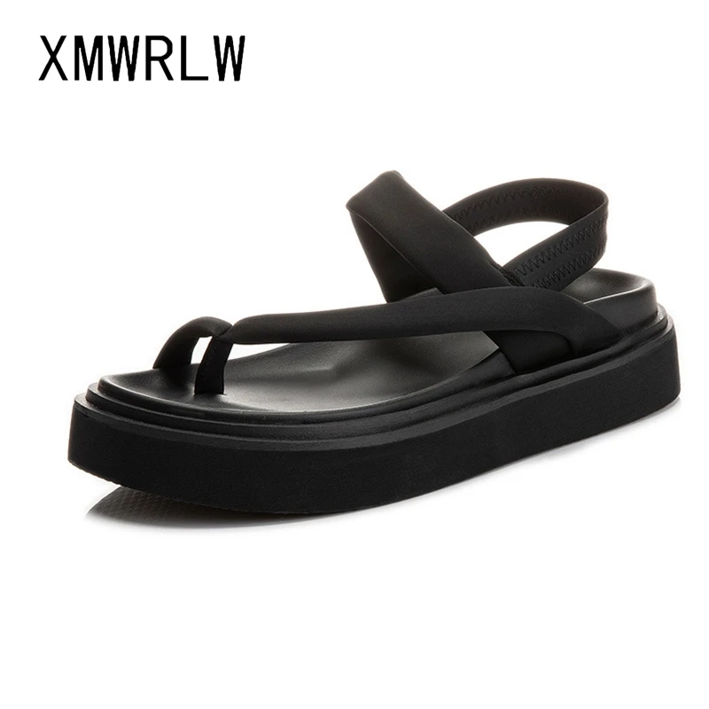 

XMWRLW Women's Flat Sandals 2022 Summer Fashion Thick Sole Female Beach Sandals Women Summer Shoes Non-Slip Comfortable Sandal