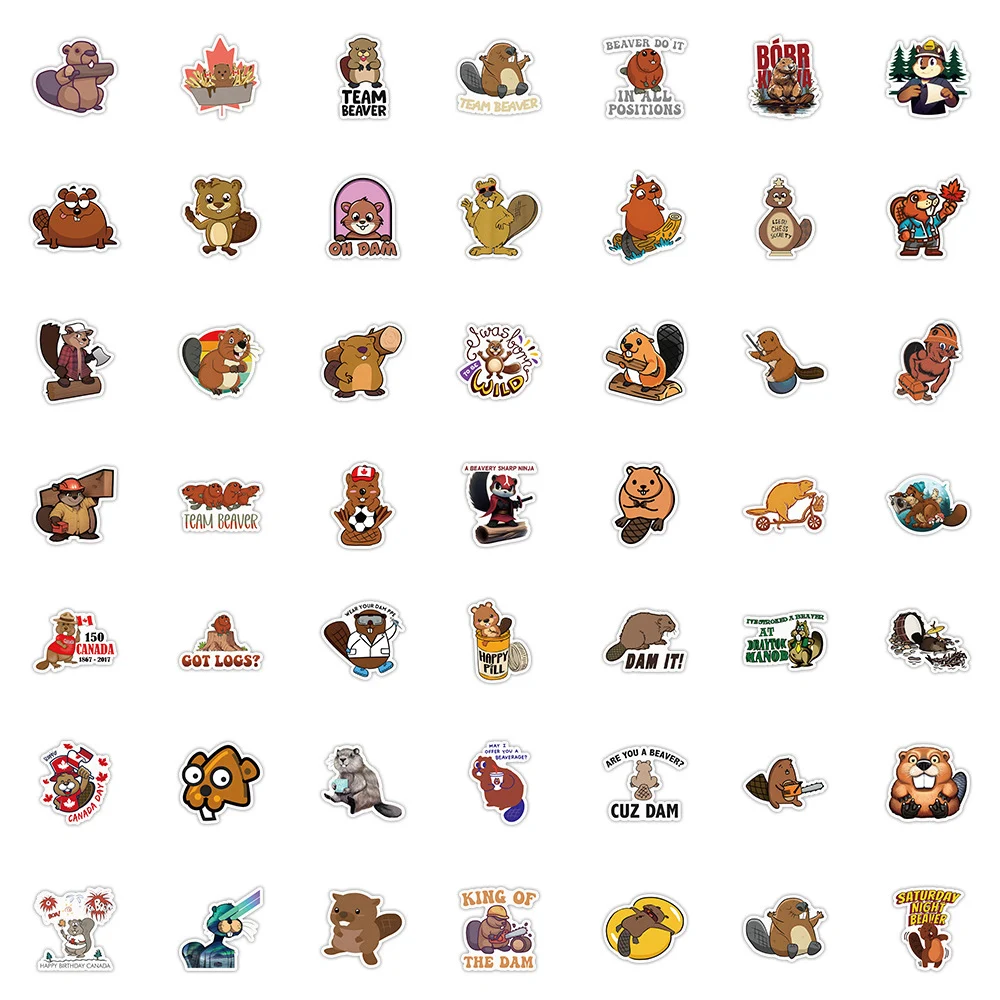 10/30/52Pcs Grappige Canadese Bever Cartoon Stickers Dier Graffiti Decal Scrapbooking Fiets Telefoon Skateboard Speelgoed Sticker Voor Kinderen