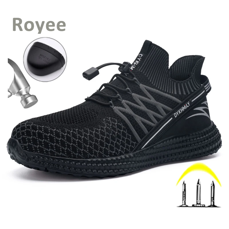 2023Work Safety Shoes Men Black Shoes Safety Shoes for Men Indestructible Work Sneakers Protective Steel Cap Shoes zapatos muje