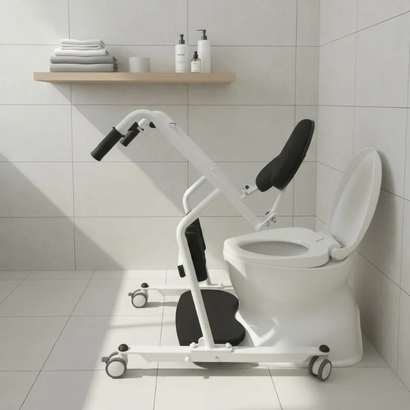 Heavy Duty 3-in-1 Mobile Patient Transfer Chair Wide Seat for Safe Patient Moving Convertible to Shower Commode & Wheelchair