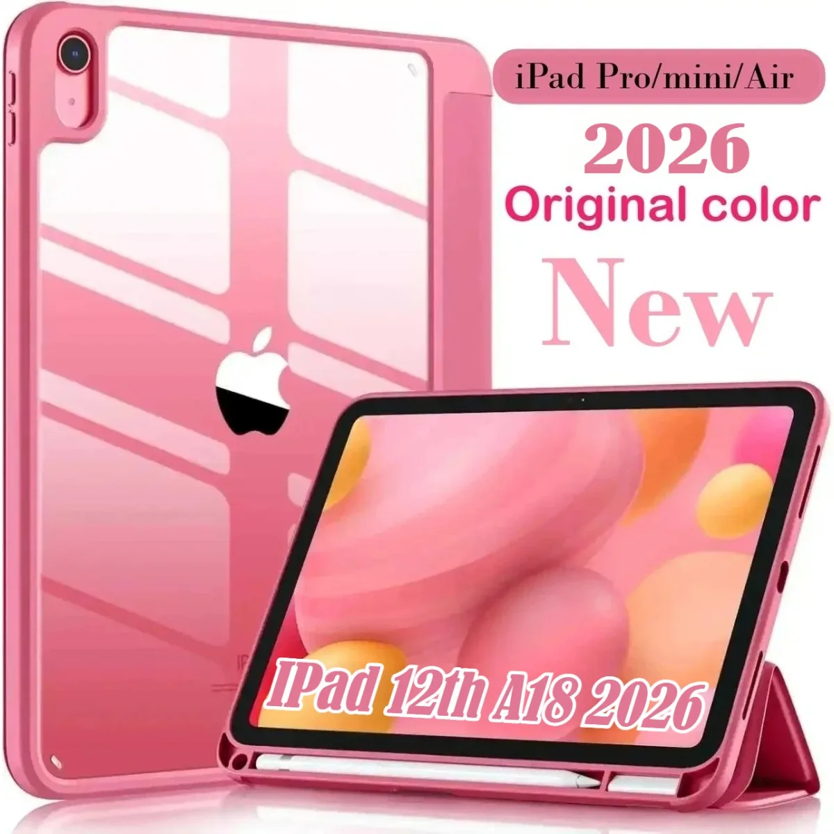 

2026 New PU Tablet Case for IPad A18 12th A16 11th 10th Pro M5 Air 11 13 12.9 Gen Air 8 7 6 5 4 3 10.9 M3 M4 M2 Shockproof Cover