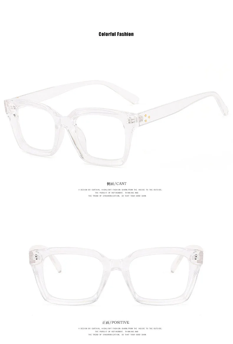 Retra Square Concave Frame Clear Lens Glasses Ultra Light Myopia Nerd Spectacles Degree 0 -0.5 -1.0 -2.0 -3.0 -4.0 to -6.0