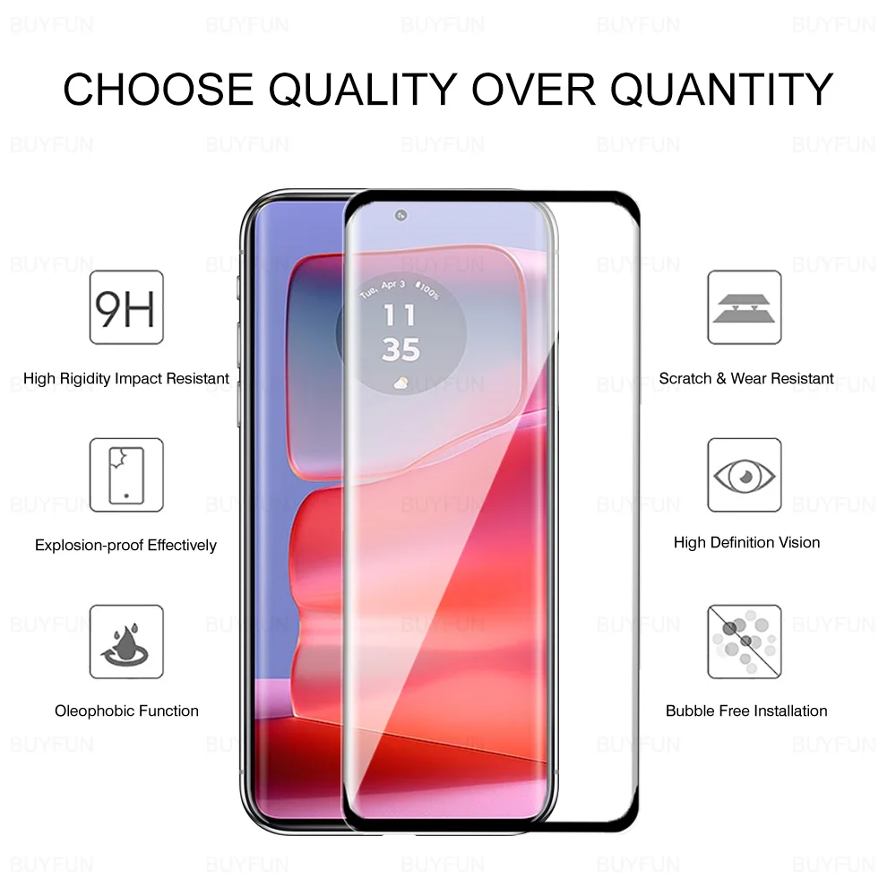 Vidrio Templado 8 en 1 para Motorola Edge 50 Pro 5G, película protectora de lente de cámara para Edge50 Pro edge 50Pro, Protector de pantalla curvo HD