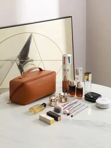 Kit de almacenamiento de cosméticos, bolsa de aseo de viaje de gran capacidad, bolsa de maquillaje Ins Advanced Sense, bolsa de almacenamiento de cosméticos portátil, 1/2 Uds.