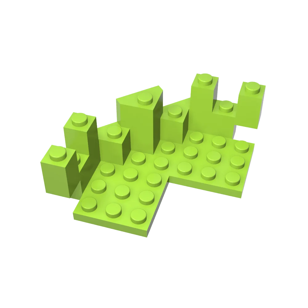 Creatively Plastic Balcony 1X4 7X7X2 1/3 Games Basic Stacking Blocks 2168 Compatible with LEGO 6072