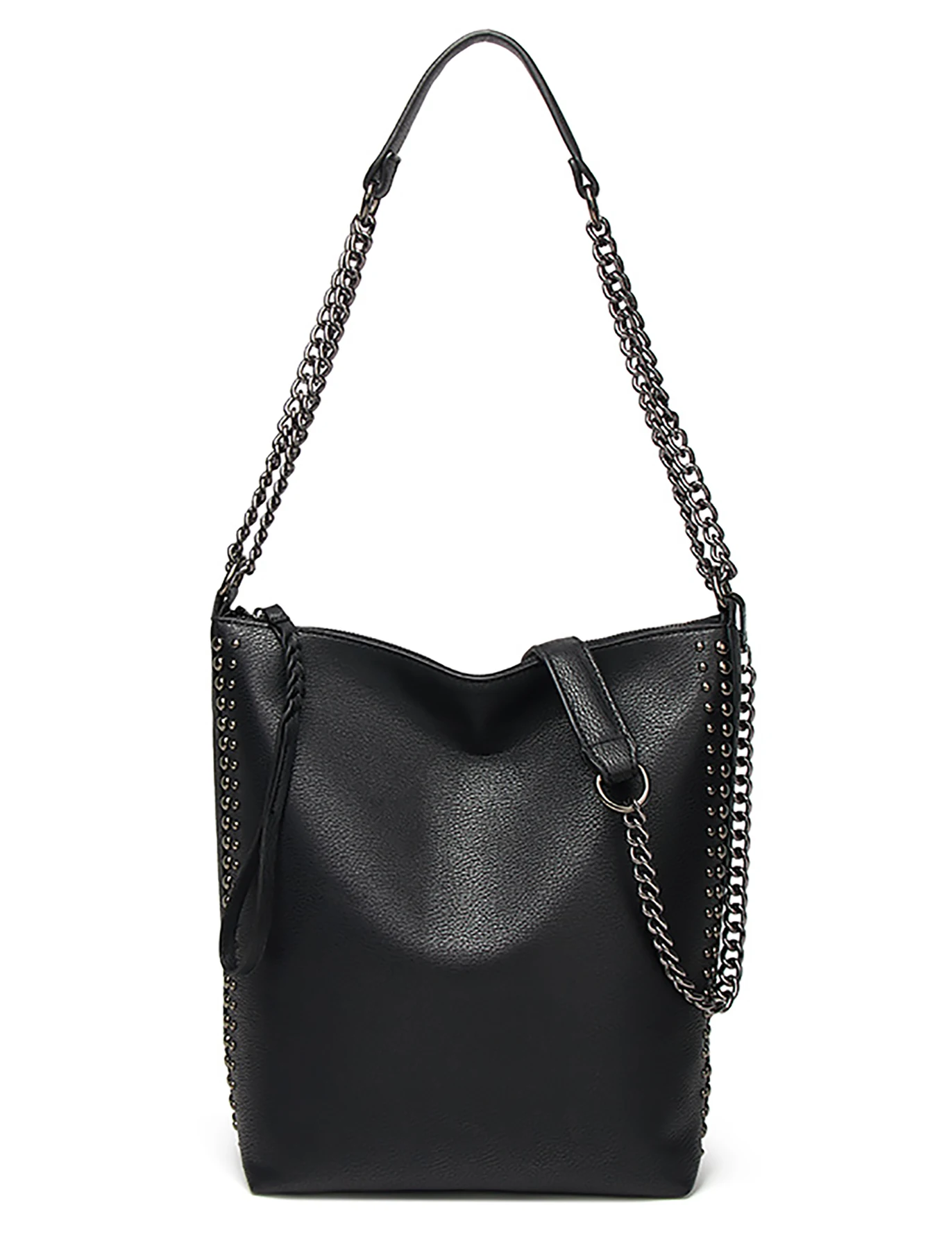 

Niche Design Rivet New Arrival Women's Versatile Solid-Color Shoulder & Handbag, Suitable for Daily Commute & Travel