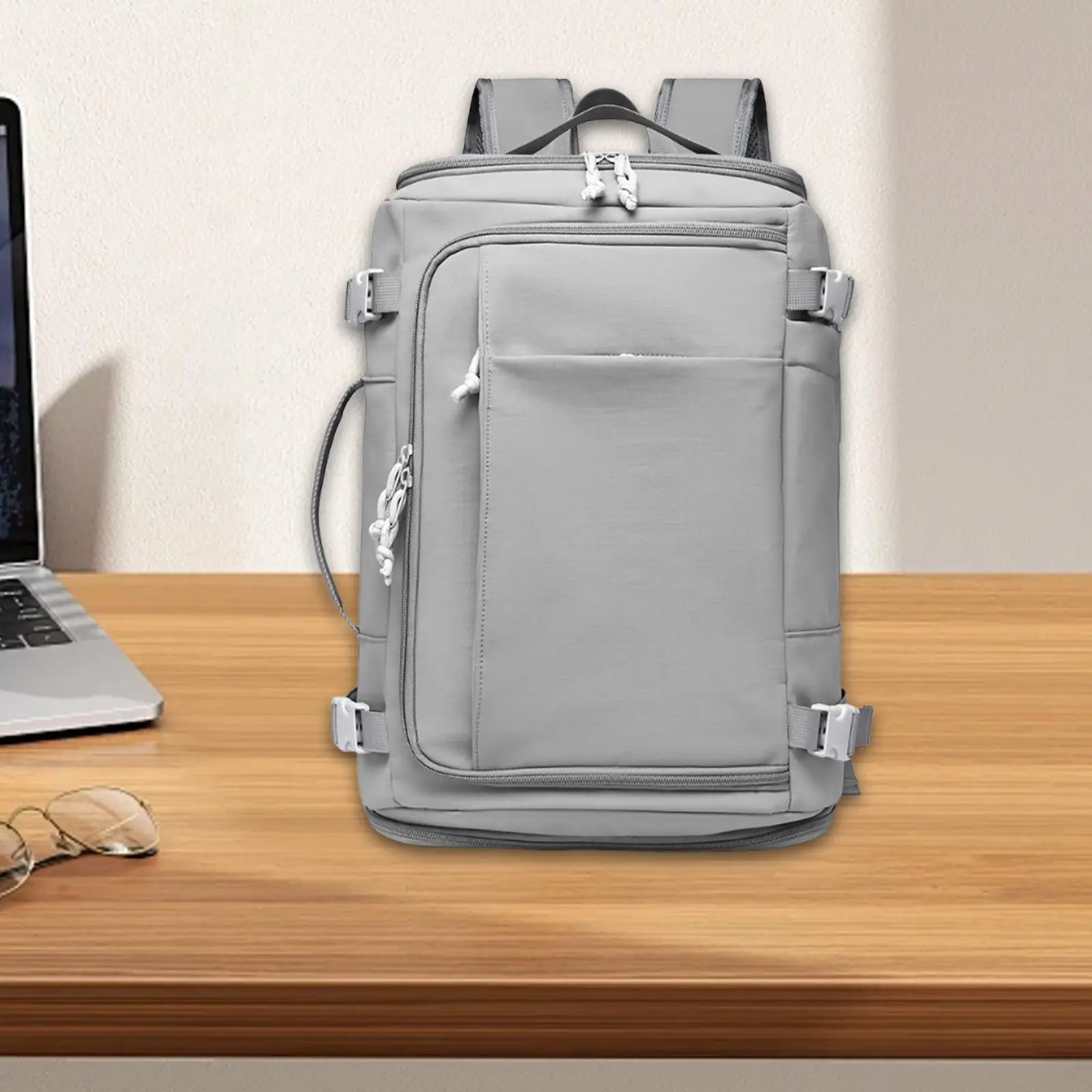 Laptop Backpack for Men Expandable Knapsack Large Capacity Waterproof Adjustable Shoulder Straps Rucksack with Shoe Compartment