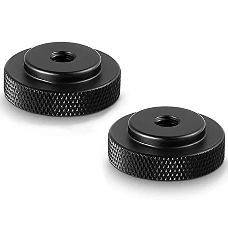Custom CNC Machined Black Aluminum Thumb Wheel Lock Nut CNC Turning Parts