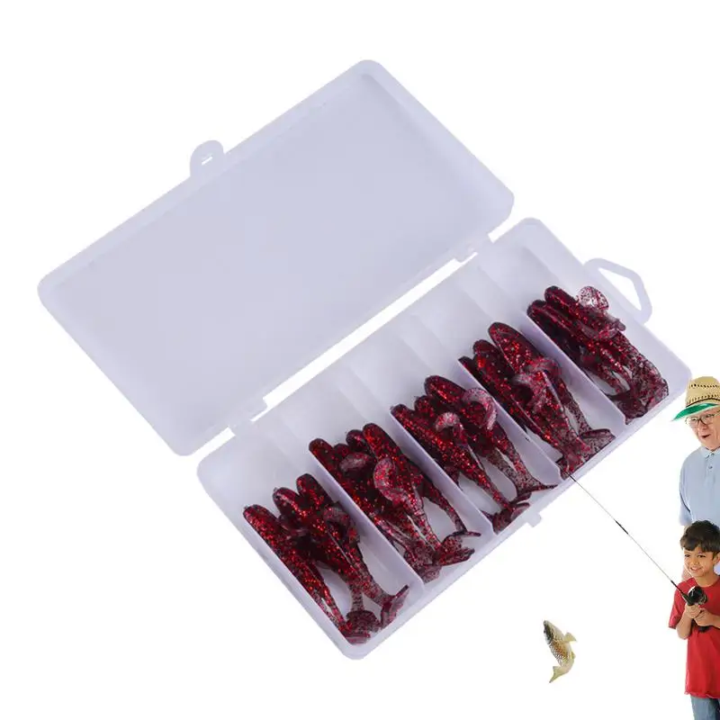 Bass Fishing Lure 25pcs 3D Artificial Worm Soft Bait Realistic Animated Lure Bass Fishing Crank Baits For Freshwater Saltwater