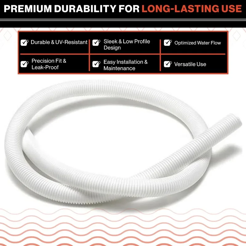 Плавательные приборы 9-100-3102 Шланг подачи без манжет длиной 6 футов |   Замена очистителя бассейна Polaris 360° |   Сверхмощный, прочный вакуумный шланг