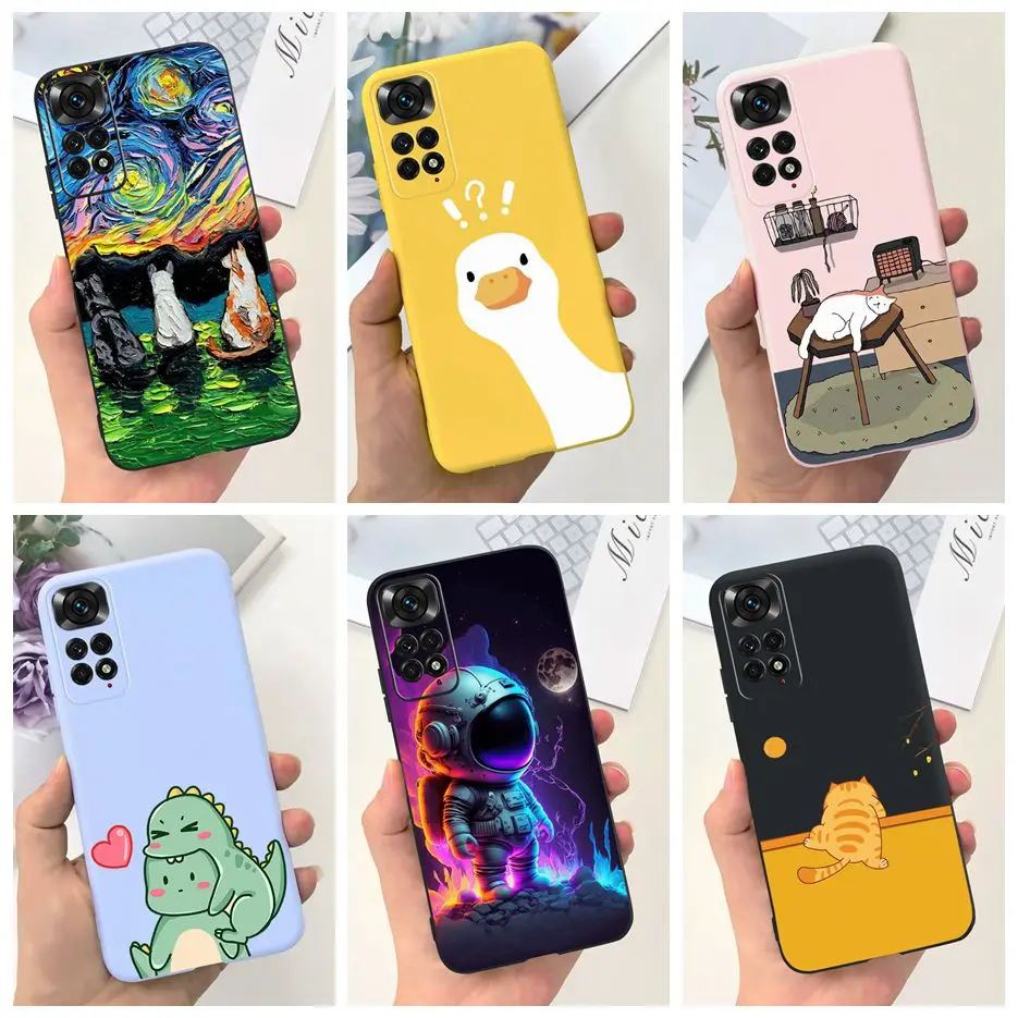 For Xiaomi Redmi Note 11 Case Redmi Note 11S 4G Stylish Candy Painted Cover Soft TPU Phone Case For Redmi Note 11 Pro Plus Shell