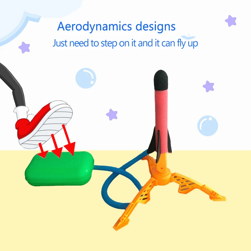 어린이용 로켓 발사기, 스텝 펌프 공기 압축식, 야외 가족 게임, 스카이로켓, 생일 선물, 스포츠 장난감