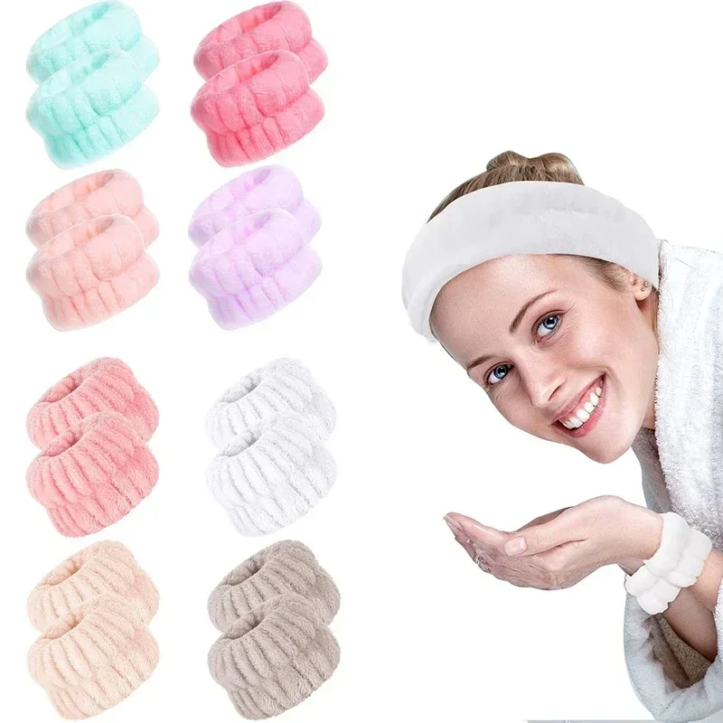 Reusable Spa Wrist Washband Soft Microfiber Towel Wristbands For Washing Face Women Girls Yoga Running Sport Wrist Sweatband