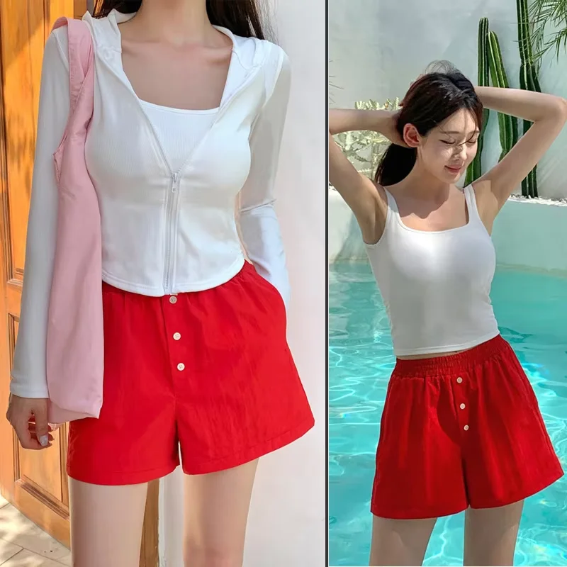 4pcs/Set Women Long Sleeve Rash Guard Set, UV/SPF Quick Dry Swim Shirt and Shorts, Bikini Water Surf Bathing Suit Yoga Suit