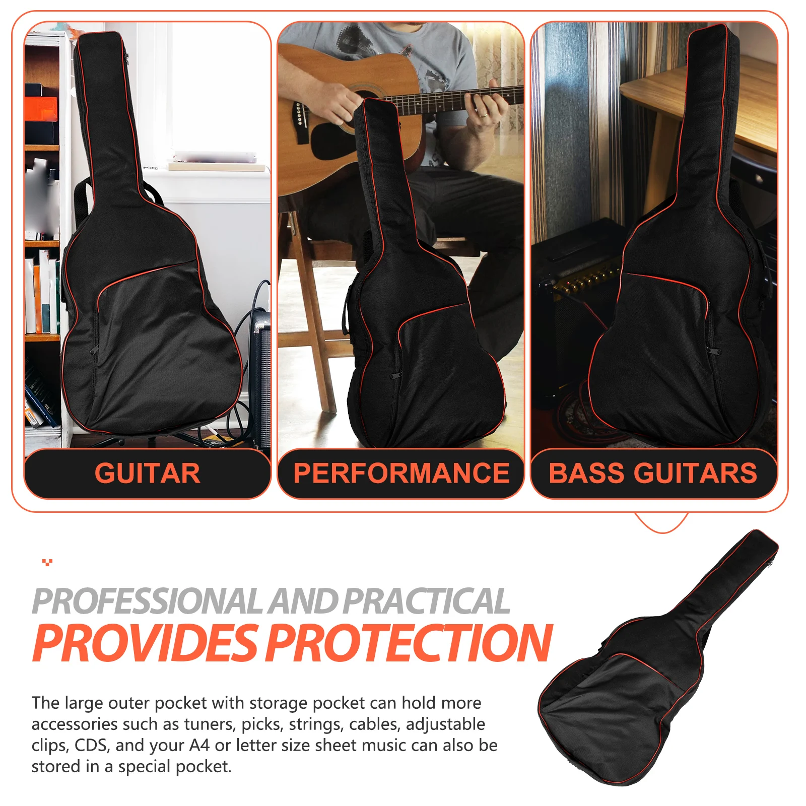 

Guitar Bag Cover Electric Case Shoulders Acoustic Accessories Oxford Cloth Double