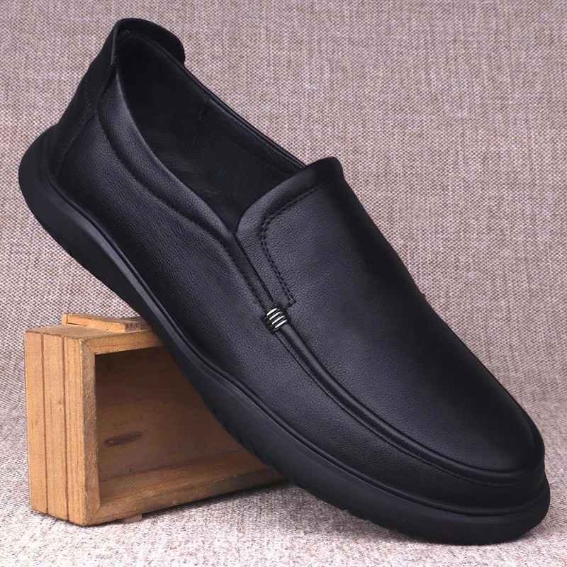 2022 Spring Men\'s Genuine Leather Casual Shoes Handmade Soft-soled Design Loafers Men\'s British Style Lazy Driving Flats M62217