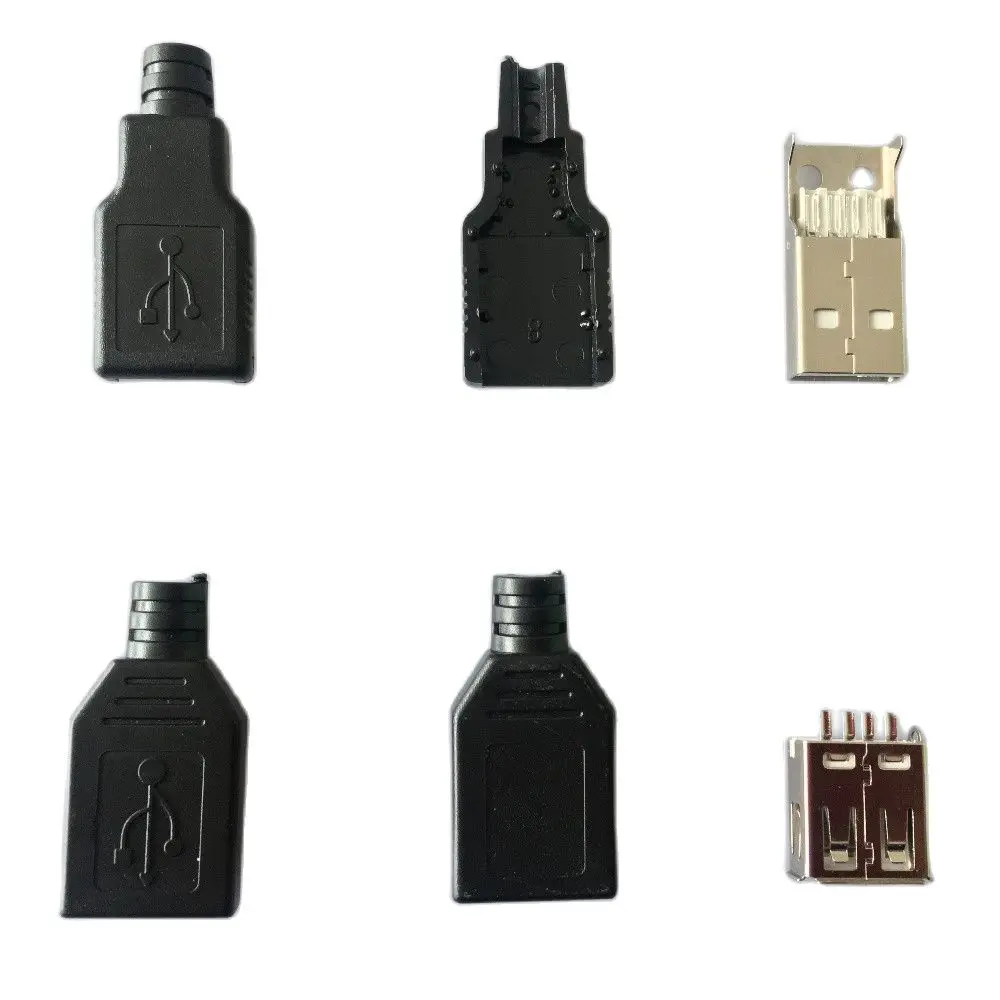 

10pcs/bag USB2.0 Male/female Connector Plug Welding Data OTG Line Connector DIY Assemble Parts YT2151